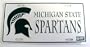 NCAA Michigan State University Spartans White 6" x 12" Embossed Aluminum License Plate