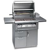 Alfresco Gas Grills Classic 30 Inch Propane Gas Grill With Rotisserie On Cart With Drawers