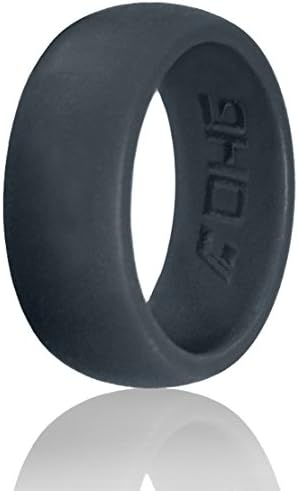 DHG Silicone Wedding Ring Band for Men 8.7mm Wide for an Active Lifestyle Sports and Activity - Made From Premium Quality Non Toxic Medical Grade Silicone (Dark Gray, 9)