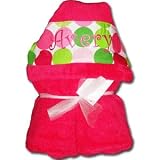 Personalized Pink Disco Dot Hooded Towel