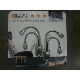 Mighty Bright LED DoubleFlex Book Light 2 Pack with Batteries - Silver by Mighty Bright