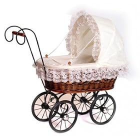 Antique Wickerwork Doll's Pram 8755