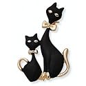 Enamel Black Cats Pin