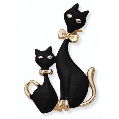 Enamel Black Cats Pin