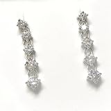 14K White Gold Princess Cut Diamond Earrings - 1.00 Ct.