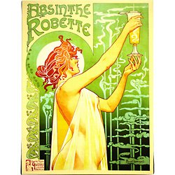 Absinthe Robette by Henri Privat-Livemont - Framed Canvas Art by KegWorks