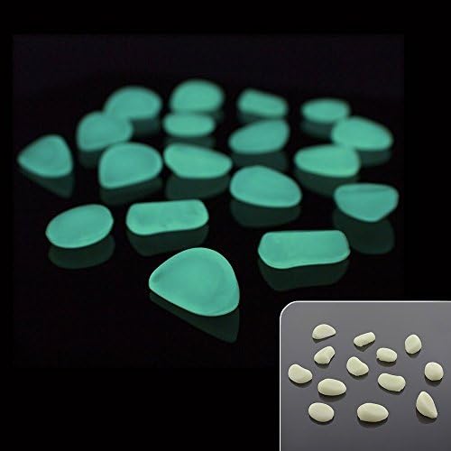 CharmingHome Glow in the Dark Pebbles (Aqua / Turquise - 450 grams / 15.87 oz)
