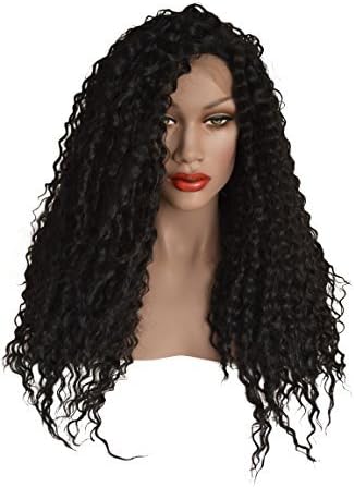 Black, Wavy, Water Wave Style, Lace Front Wig Color 1b