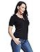 LookbookStore Womens Plus Size Sexy Black Lace Up Casual Pullover Blouse 12W-32W