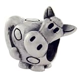 Charms Online Shop Ranking 24. Biagi Silly Cow Sterling Silver Bead, Pandora Compatible