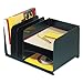 MMF Horizontal/Vertical Desktop Organizer - 11quot; Height x 15quot; Width x 11quot; Depth - 6 Compartment(s) - Steel - Black