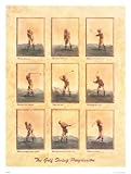 Golf Swing Progression(S) - David Nichols Art Print Poster - 11 x 15