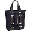 Handle Canvas/Leather Tote Black