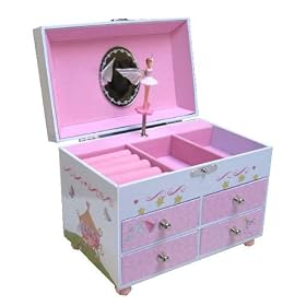 Fairy Princess 4 Drawer Music Jewelry Box with Spinning Fairy by M&K Company