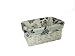 WHITE WICKER STORAGE BASKET WITH BLACK ROSE LINING SMALL