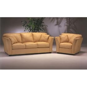 Kathy Ireland Home by Omnia Furniture MAN-3SLRS Manhattan Leather Living Room Set