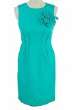 Taylor Dress, Sleeveless Jacquard with Rosette