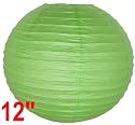 Light Green Chinese/Japanese Paper Lantern/Lamp 12" Diameter - Just Artifacts Brand