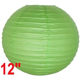 Light Green Chinese Japanese Paper Lantern Lamp 12 Diameter - Just Artifacts Brand by Just Artifacts