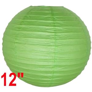 Light Green Chinese Japanese Paper Lantern Lamp 12 Diameter - Just Artifacts Brand by Just Artifacts