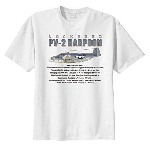 Lockheed PV-2 Harpoon Patrol Bomber WarbirdShirtsTM Men's Short Sleeve T-Shirt White XL