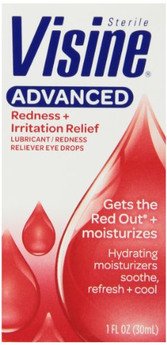 Visine Advanced Redness & Irritation Relief Lubricant, Redness Reliever Eye Drops, 1 Fluid Ounce Bottle