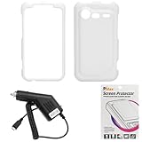 GTMax White Rubber Hard Snap On Plastic Protector Cover Case + Clear LCD Sc ....