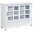 Brady Bookcase with Sliding Doors - White
