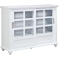 Brady Bookcase with Sliding Doors - White