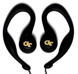 Georgia Tech SportClip Earphones with Wind Up Storage Case for MP3, CD, DVD Players, Black