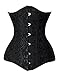 Charmian Women's 26 Steel Boned Brocade Underbust Waist Training Cincher Corset Black XXX-Large