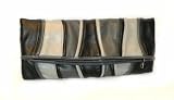Daisy Fuentes Foldover Black/Gray Clutch Evening Bag