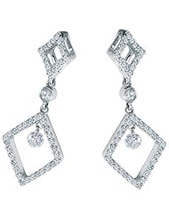 14K White Gold Diamond Dashing Diamonds Earrings