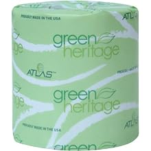 Green Haritage 248 4.1" Length x 3.1" Width, 2-Ply 400 Sheets Bathroom Tissue (Case of 96)
