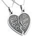 Big Sis & Lil Sis Heart Necklaces and two chains. Two Heart Heart Style jewelry Pendants (with FREE Velvet Pouch)-Best Seller Necklace