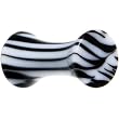 8 Gauge Black White Zebra Striped Saddle Plug