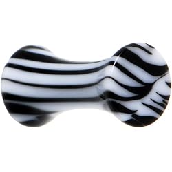 8 Gauge Black White Zebra Striped Saddle Plug