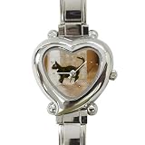 Limited Edition Violano Italian Charm Heart Watch Cat Black & White