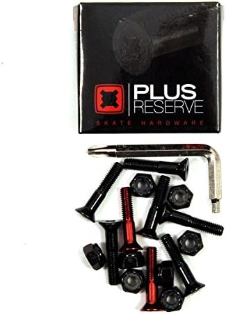 Plus Reserve Universal 1" Black Red Hardware Set Skateboarding Hardware