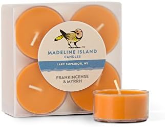 Madeline Island Candles Frankincense & Myrrh Soy Candle โ 8 Pack of Tealights
