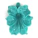 47mm coral carved morning glory flower pendant bead blue