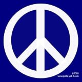 PEACE SIGN - Blue - Static Cling Window Decal 4.25 by 4.25