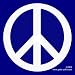 PEACE SIGN - Blue - Static Cling Window Decal 4.25" by 4.25"