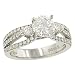 3 Row Pave Diamond Engagement Ring .66cttw (cz ctr)
