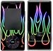 Rainbow Neon Flames Design Protective Skin Decal Faceplate for LG Chocolate VX8500 Cell Phone
