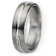 Brushed and Polished Grooved Titanium Ring (6.0 mm) - Sizes 8.5-12