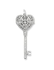 Genuine .925 Sterling Silver CZ Heart Key Locket. 100% Satisfaction Guaranteed.
