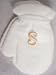 White One Size Magic Mitten with Customer Chosen Ivory Monogrammed Letter for Infants...