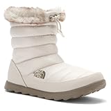 Women's The North Face Thermoball Micro Baffle Bootie Winter Boot Shiny Moonlight Ivory/Classic Khaki Size 7 M US