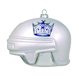 Pack of 2 NHL Los Angeles Kings Blown Glass Helmet Christmas Ornaments 4"